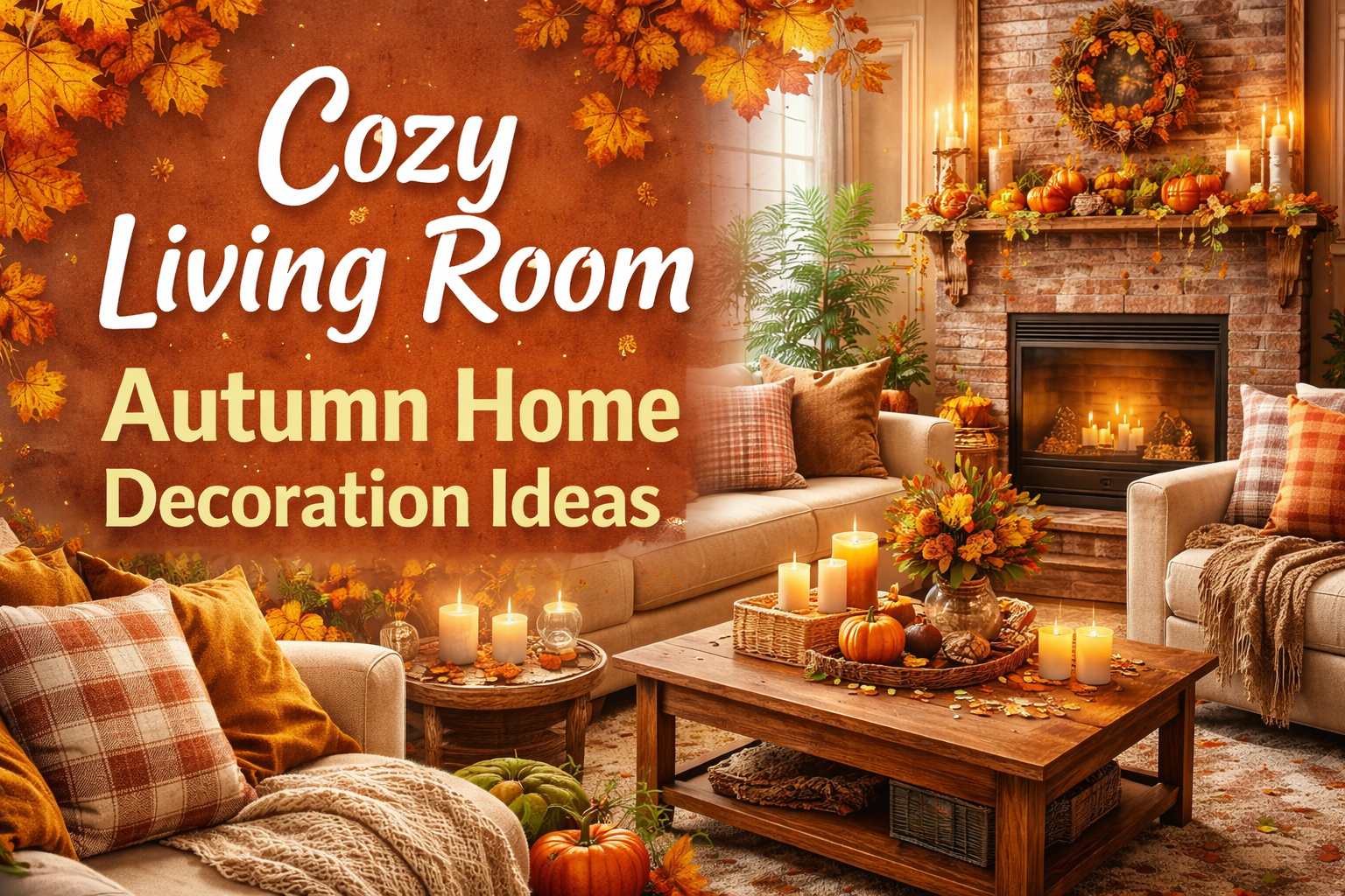 Cozy Living Room Autumn Home Decoration Ideas