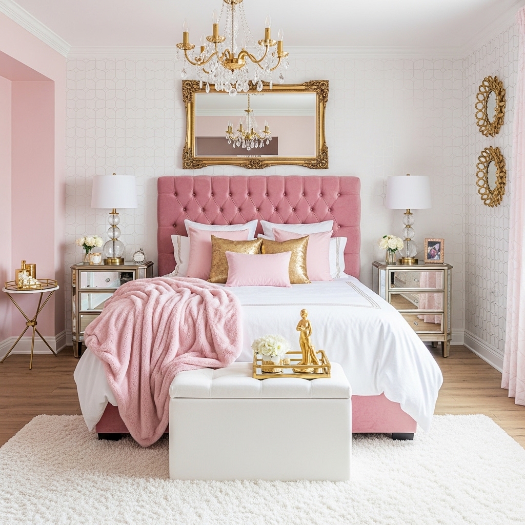 11 Bedroom Ideas With Aesthetic, Pink and White