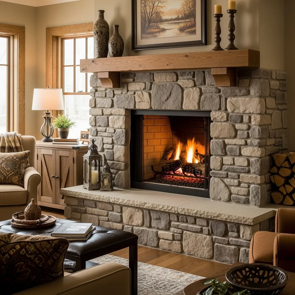 11 Cozy River Rock Fireplace Ideas for a Warm Rustic Home