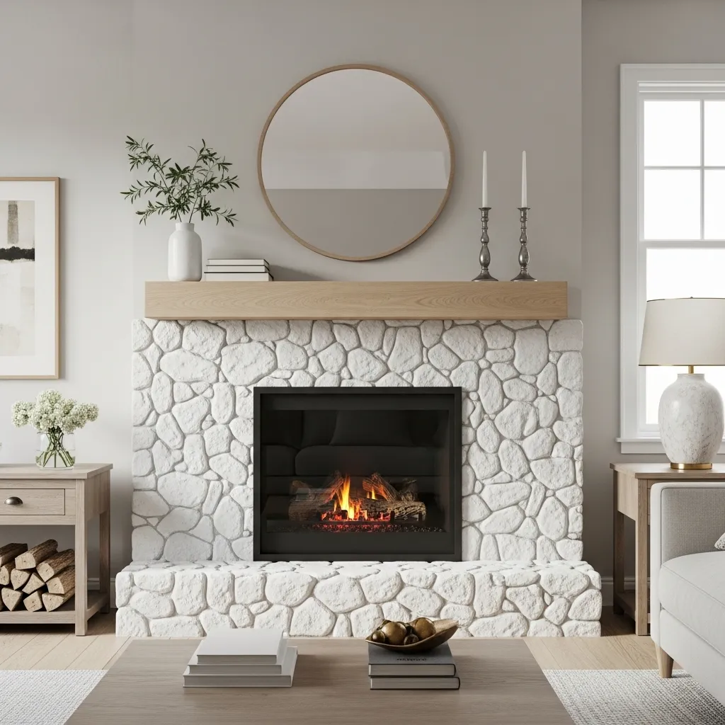 11 Cozy River Rock Fireplace Ideas for a Warm Rustic Home