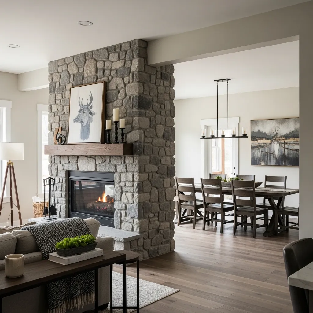11 Cozy River Rock Fireplace Ideas for a Warm Rustic Home