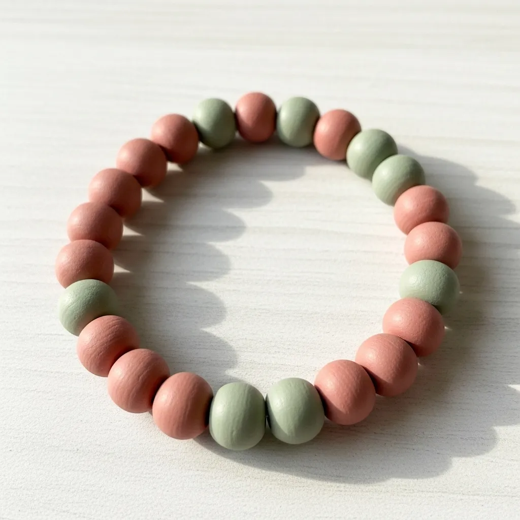 Single-color clay bead bracelet with clean minimalist design