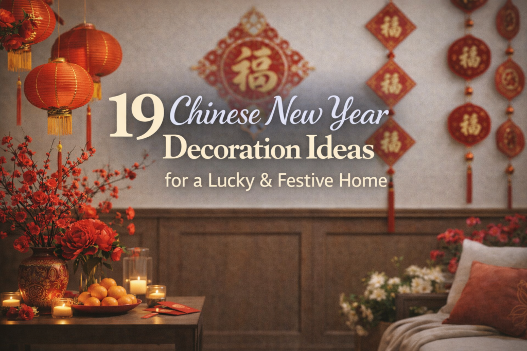 Chinese New Year decoration ideas with red and gold festive home decor